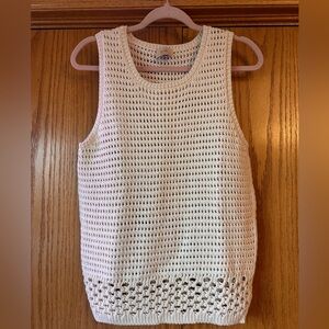 Tahari Crocheted Cream Tank Top